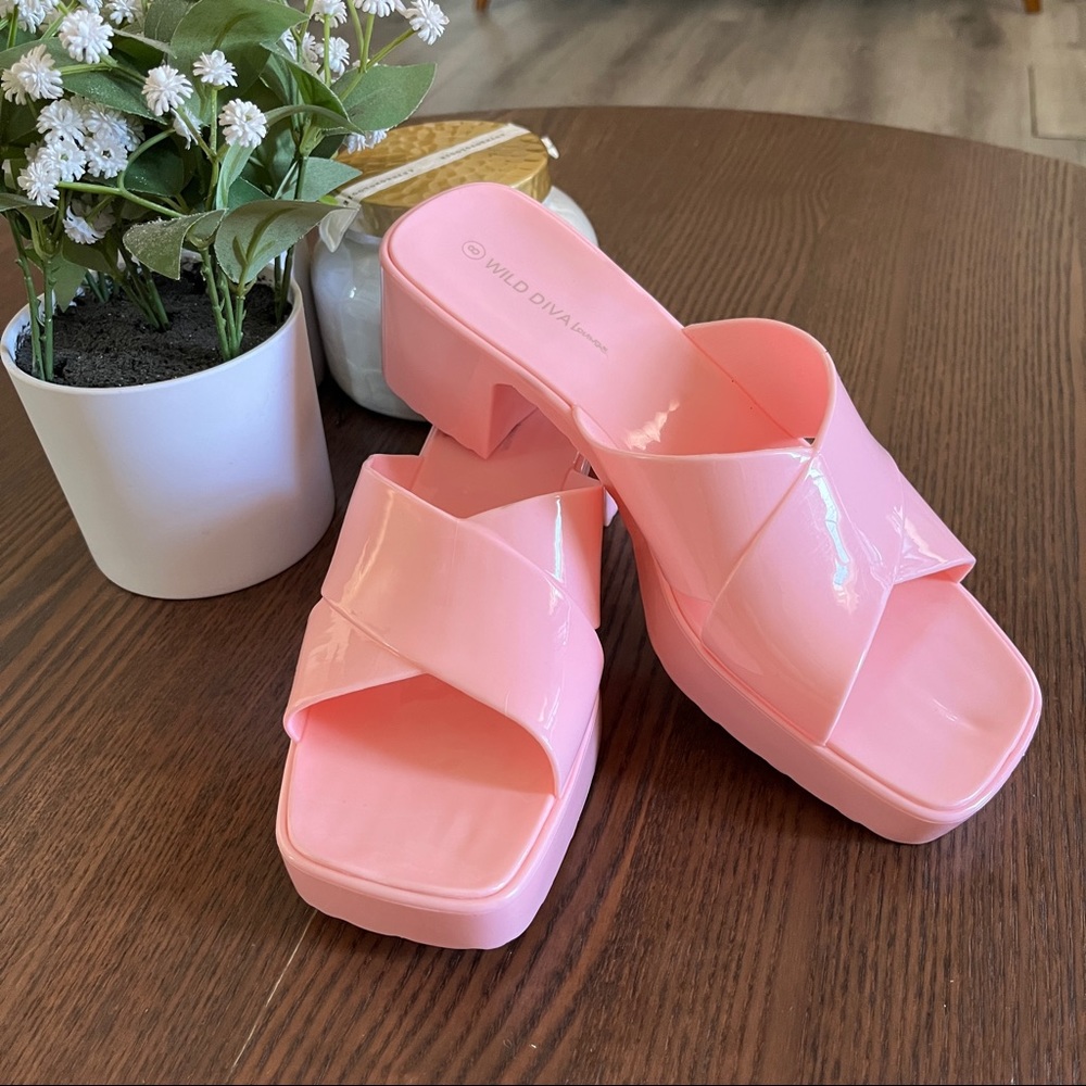 Jelly Open Toe Pink Heels